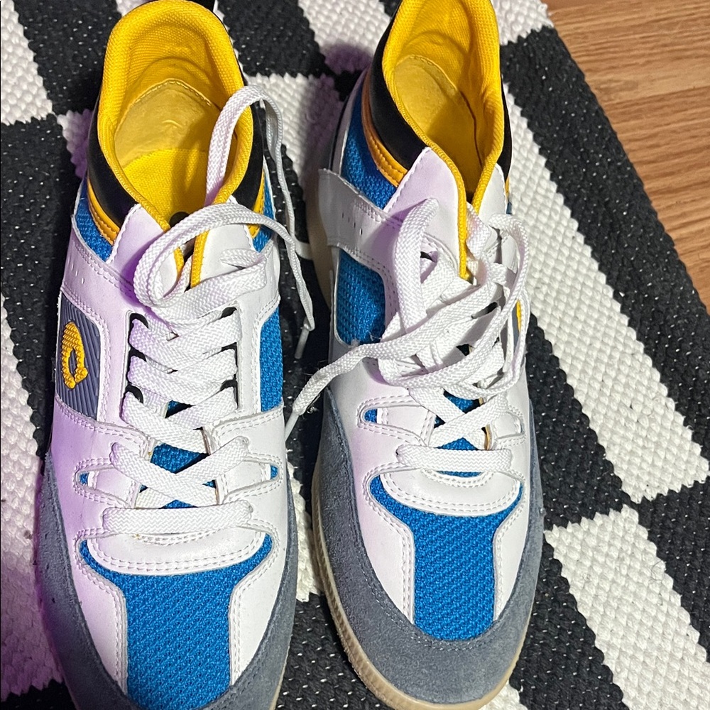 Coach Blue and Yellow Unisex Sneakers Men's 7 /Womens 9 (40 )